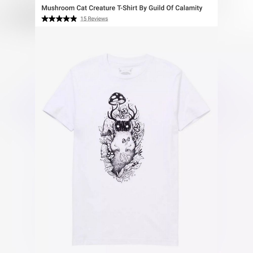 Hot Topic Mushroom Cat Creature T Shirt Size L